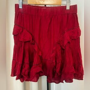 Isabel Marant Etoile magenta cotton mini skirt